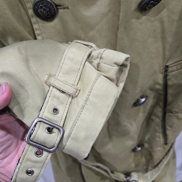 Z Brand Vintage double breasted trench coat Socal USA beige Size Large Old Money - Picture 11 of 14